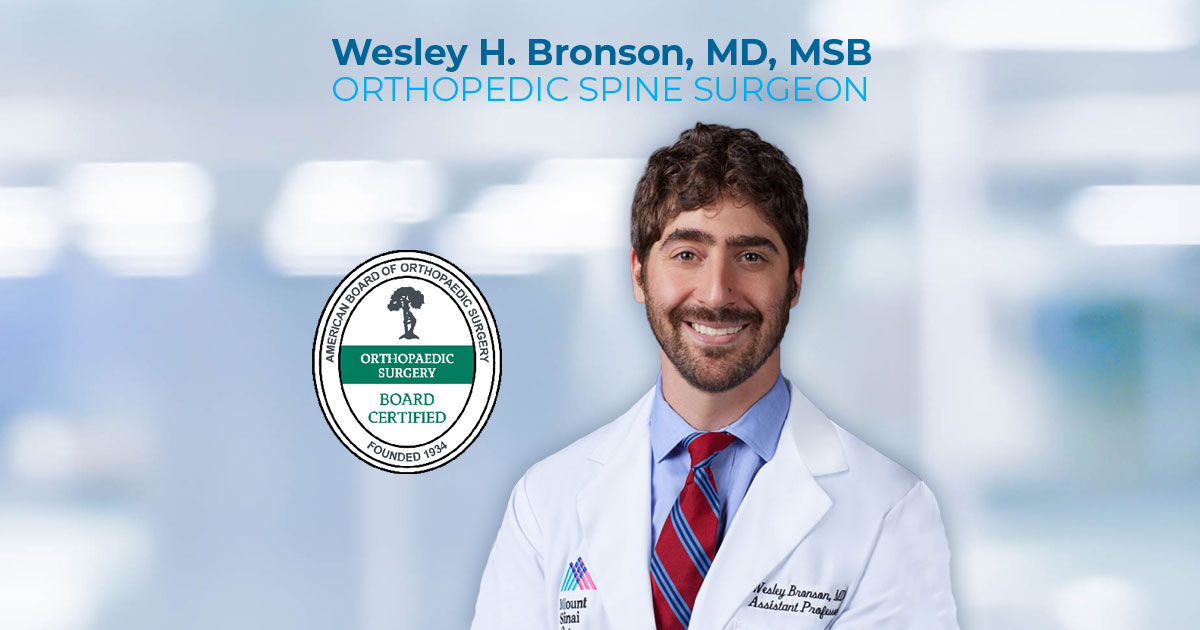 Wesley Bronson, MD | New York Spine Surgeon in Manhattan & Scarsdale